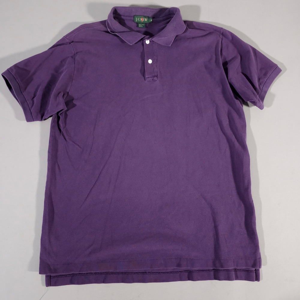 J.Crew Polo Shirt Men XL Purple Short Sleeve Cotton Pique Casual Classic Oarsman